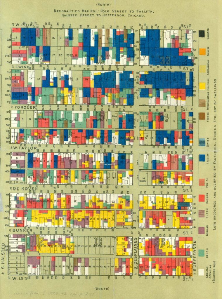 Nationalities Map of the Hull-House Neighborhood Hull-House maps showing nationalities of residents.